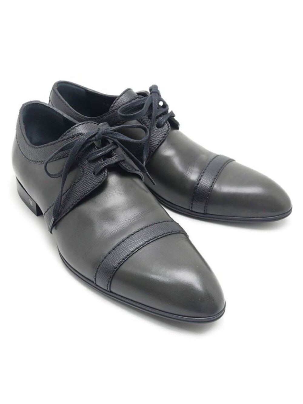 Louis Vuitton Dress Dark Gray Leather Shoes 8